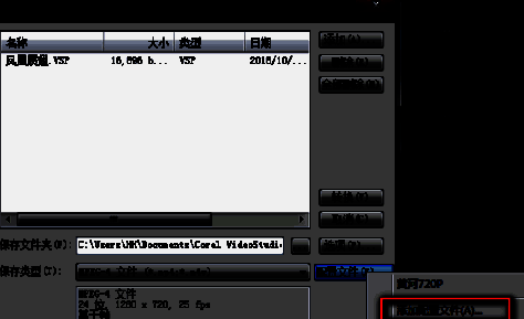 会声会影将设置添加到配置文件界面
