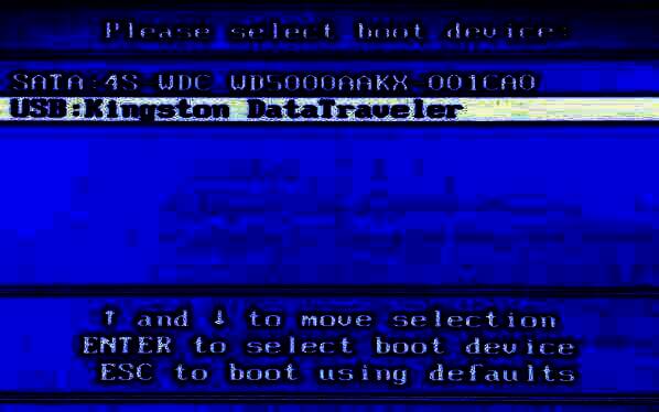 开机选择U盘的窗口界面图