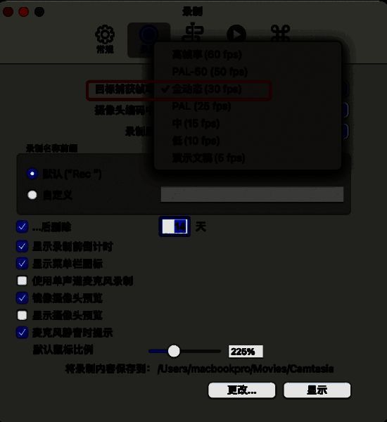 选择30fps界面图