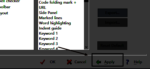 EditPlus软件点击Apply和ok选项示意图