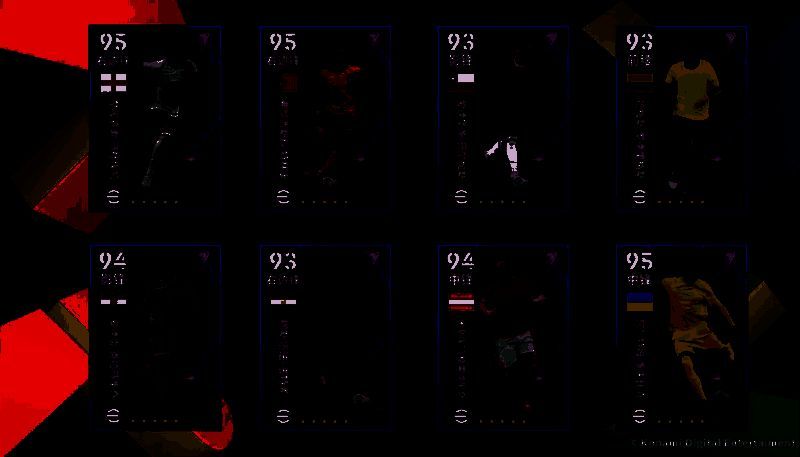 国家队精选前场之星球员卡面展示