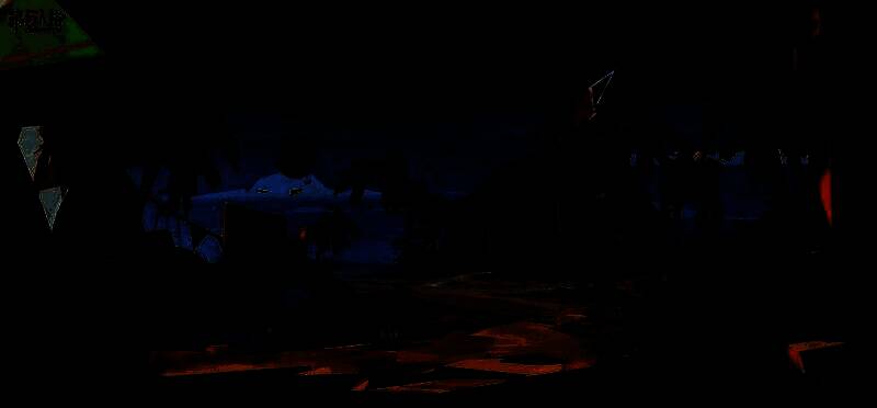 第五人格新地图‘椰风逐浪’全景图，阳光沙滩与椰树交织的度假氛围