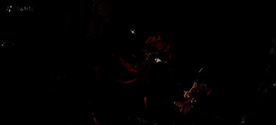 《命运扳机》剪影图亮相WeGame发布会现场，舞台灯光聚焦剪影轮廓，氛围感十足