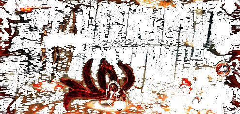 六尾鸣人释放技能击中敌人，屏幕显示连招伤害