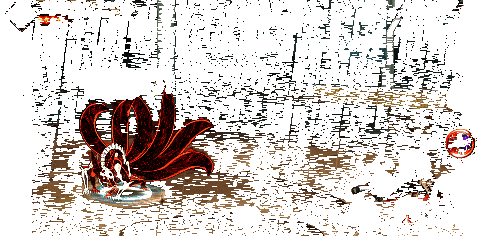 六尾鸣人释放组合技瞬间击倒对手，特效炫目