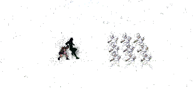 犬塚花释放奥义技能，灰丸三兄弟协同攻击敌人