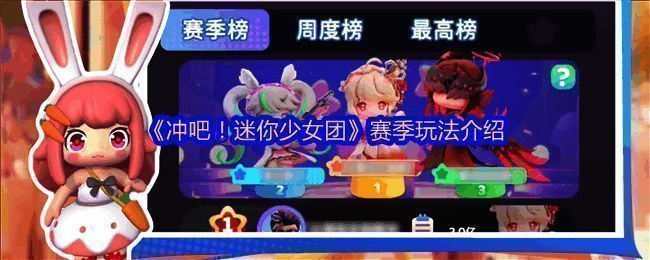 游戏内排行榜界面展示，显示赛季榜、周度榜与最高榜的分类信息