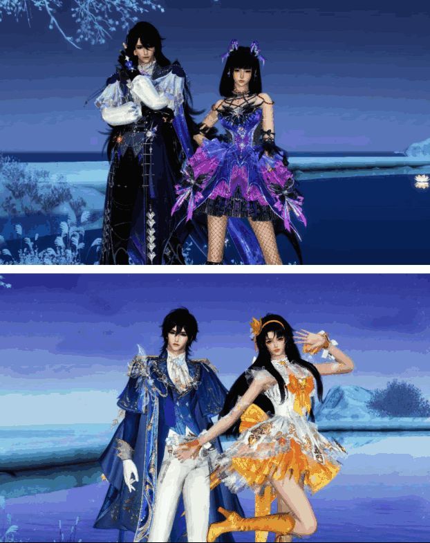 《逆水寒》与《巴啦啦小魔仙》联动宣传图，展示严莉莉时装造型