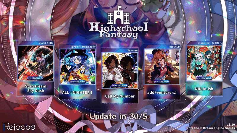 荷珀限定皮肤展示，身穿学园风格料理服，背景为节日装饰