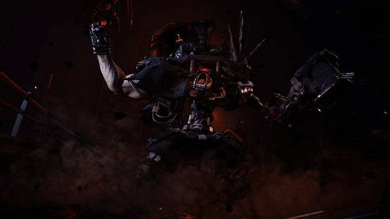 主角持枪作战场景，背景中可见敌人与爆炸特效，画面充满动作感