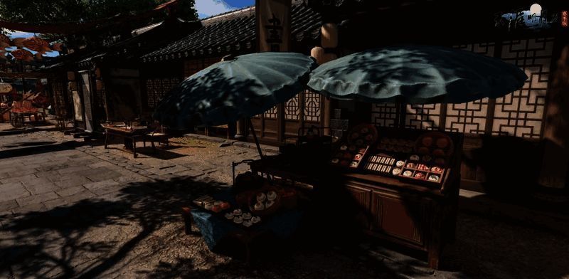 NPC手持折扇，动作优雅自然，展现古代文人风采