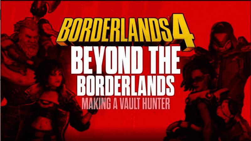 《无主之地4》开发者团队讨论设计细节，桌上摆满草图和模型