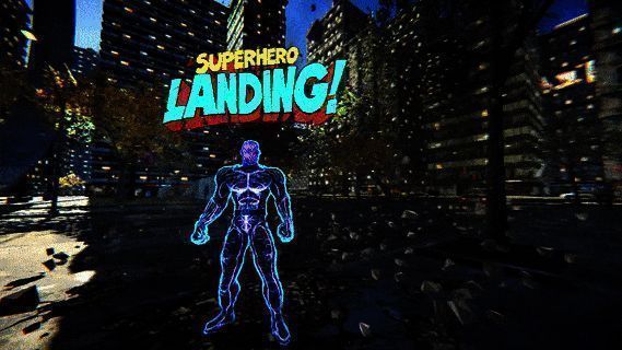 主角正在街头制服一名持枪歹徒，周围群众惊慌躲避