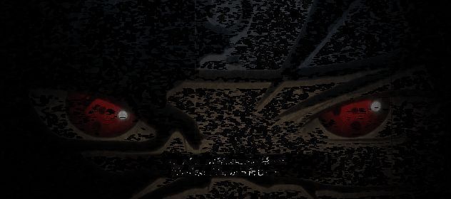 宇智波鼬在月光下凝视家族废墟，眼中流露出深深的痛苦与决绝