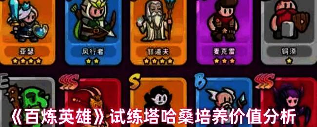 《百炼英雄》试练塔界面截图，展示角色战斗场景