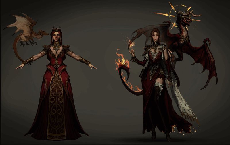 龙娘角色立绘展示精美的美术设计