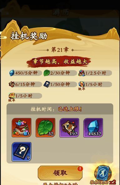 游历扫荡界面，显示不同倍率选项及所需体力消耗