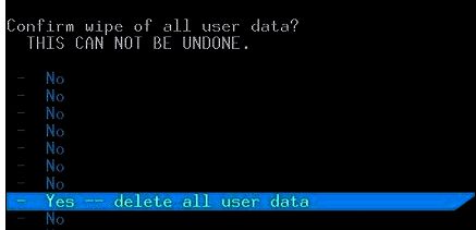 REC模式下清除用户数据选项界面