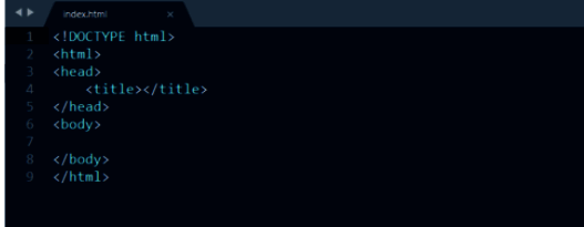 HTML基础结构代码截图，清晰展示了页面布局