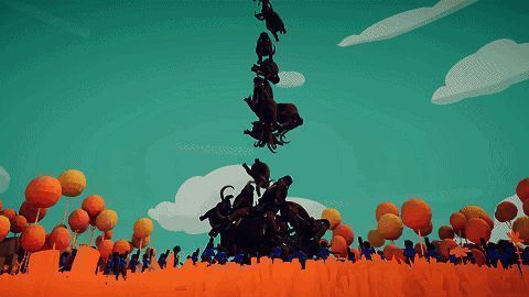 多个角色同时发射子弹，形成密集如烟花般的视觉特效，场面极具冲击力