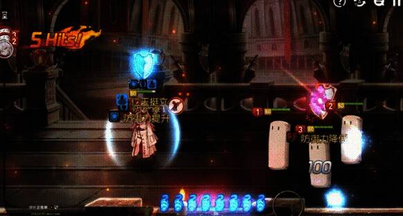 游戏实机画面，亚露嘉与其他角色协同作战，场景为一场激烈的Boss战