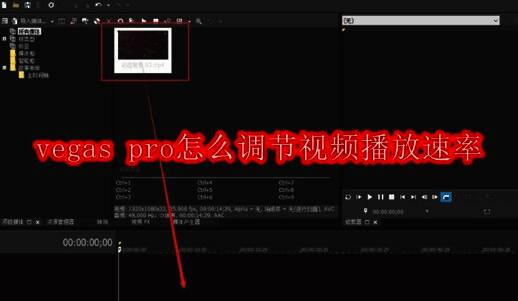 Vegas Pro软件界面展示，显示时间线面板和视频轨道布局