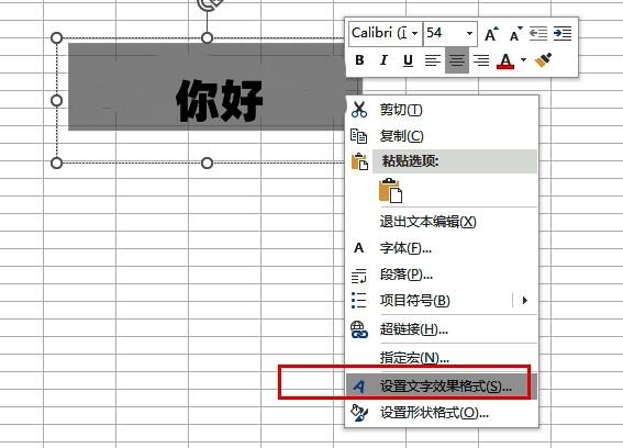 设置面板展开，包含填充、轮廓、阴影等多种选项