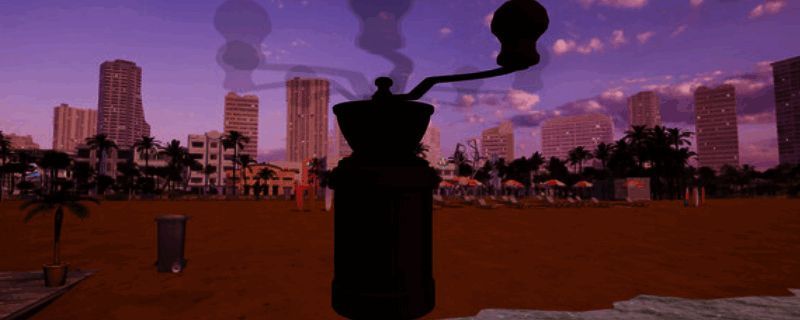 海滩酒吧模拟器游戏界面展示，沙滩酒吧场景布置精美，阳光洒落海面波光粼粼