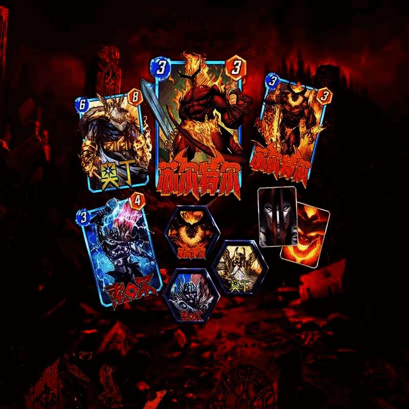 芬里尔卡牌插画，巨狼造型震撼人心