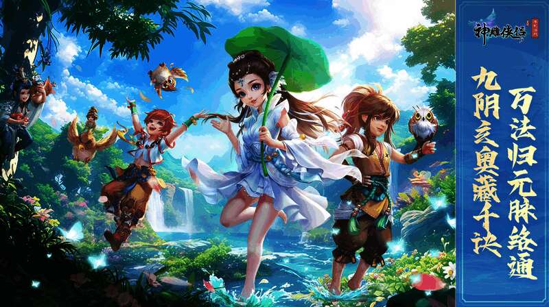 《神雕侠侣》手游宣传海报，多位经典角色齐聚一堂