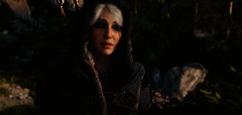 CDPR开发者接受采访现场，背景为《巫师4》技术DEMO画面