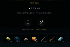 最终改造材料展示，包含维度稳定器组件