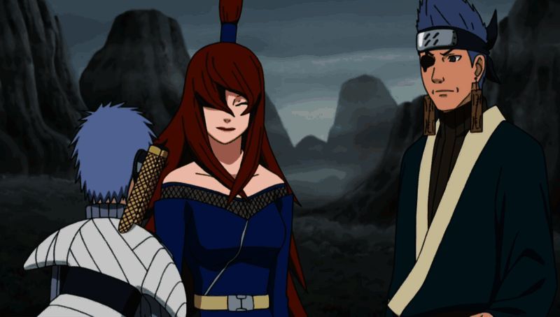 照美冥站在雾隐村高塔之上，俯瞰整个村庄，展现出坚定而温柔的目光