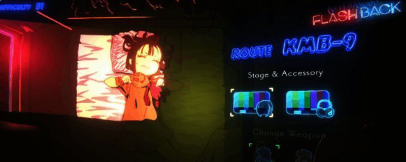 NeverAwake FLASHBACK游戏封面展示，风格黑暗且充满神秘感