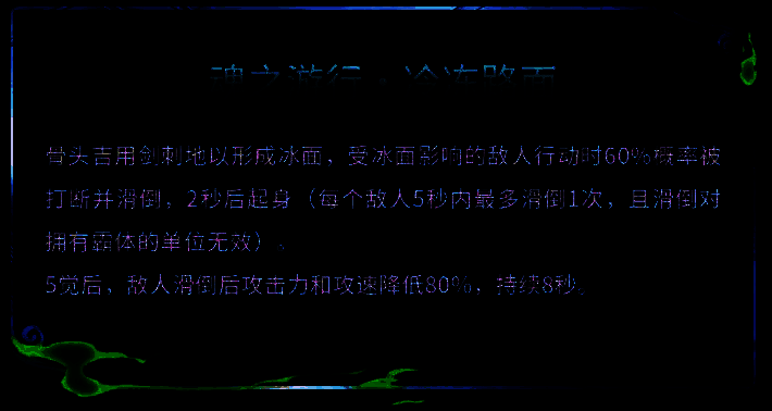 布鲁克跃起挥剑，周围敌人陷入昏迷状态，特效呈蓝色光芒笼罩