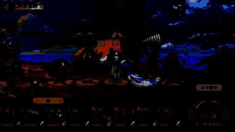 五人小队列阵待发，画面中各角色姿态各异，气氛紧张而有序