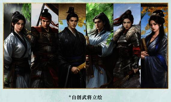 游戏界面展示自创武将在战场上指挥作战的画面