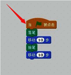 Scratch编程区域中完整的虚线绘制代码逻辑展示