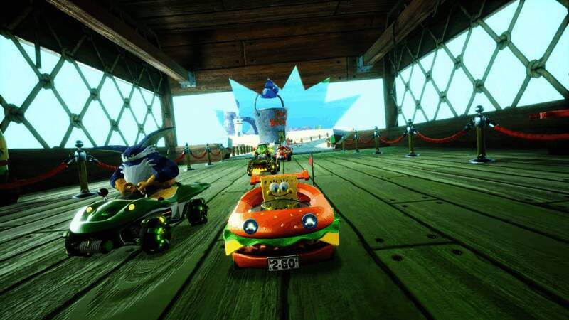 赛车‘Patty Wagon’外观展示，造型酷似动画中的汉堡车