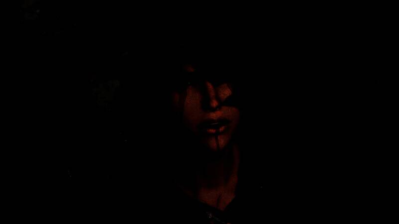 角色在废墟中探索的场景，光影效果逼真，环境细节丰富