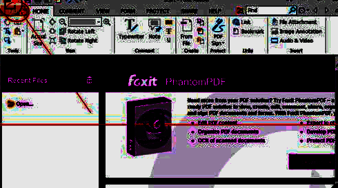福昕阅读器英文界面文件菜单展开图示