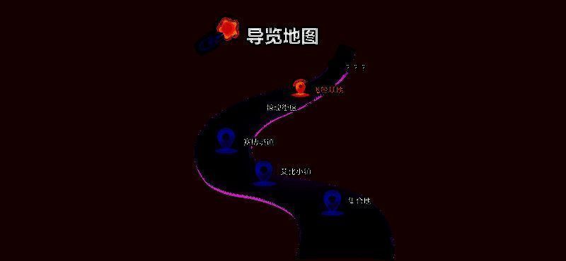 星际列车行驶路线图，展示艾比小镇、赛博隧道和惊魂街区等多个站点