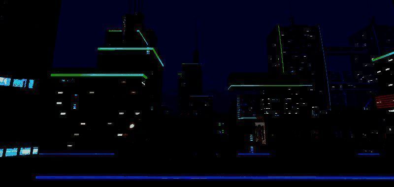 列车穿越霓虹闪烁的赛博隧道与惊魂街区，光影交错营造出科幻氛围