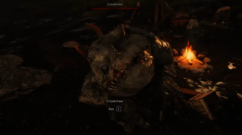 成功抚摸Croakmaw后，屏幕右下角弹出‘好奇的代价’成就解锁提示