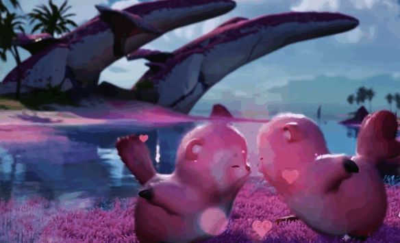 獭系宠物技能演示画面，展示水中加速与挖掘特效