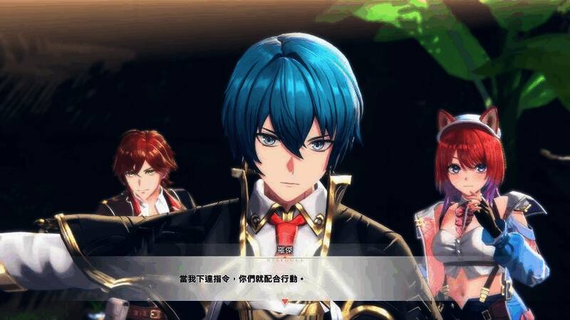 角色罗杰手持武器，正在指导莉雅丝进行实战演练的场景