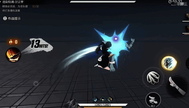 涅音梦与其他角色组队作战画面，背景为战斗场地，敌人已被击倒