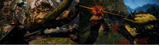 《狂野之心S》游戏场景展示，猎人与巨大化兽激烈对抗