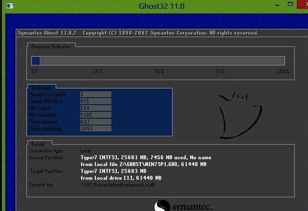 系统安装进度界面展示，显示正在复制文件与剩余时间预估