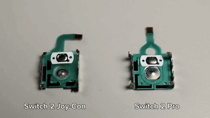 NS2 Pro手柄内部结构图，重点标出摇杆核心元件